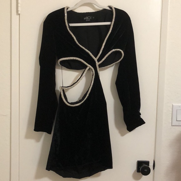 PatBO Black Long Sleeve Dress with Silver Accents - Picture 5 of 7